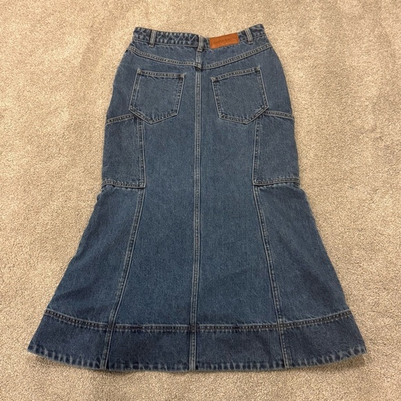 Shona Joy Tovere flared panneled midi skirt Free People size 6 like new - Picture 3 of 10